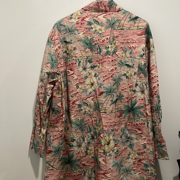 New MONCLER X PALM ANGELS  tropical print long over shirt dress size 40 - Picture 6 of 7